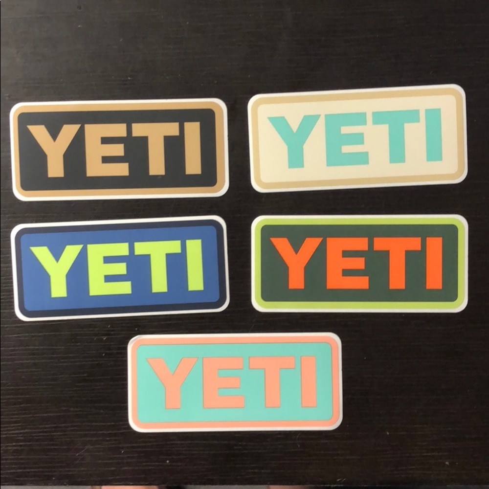 Five pack of YETI stickers! Awesome for your yetis